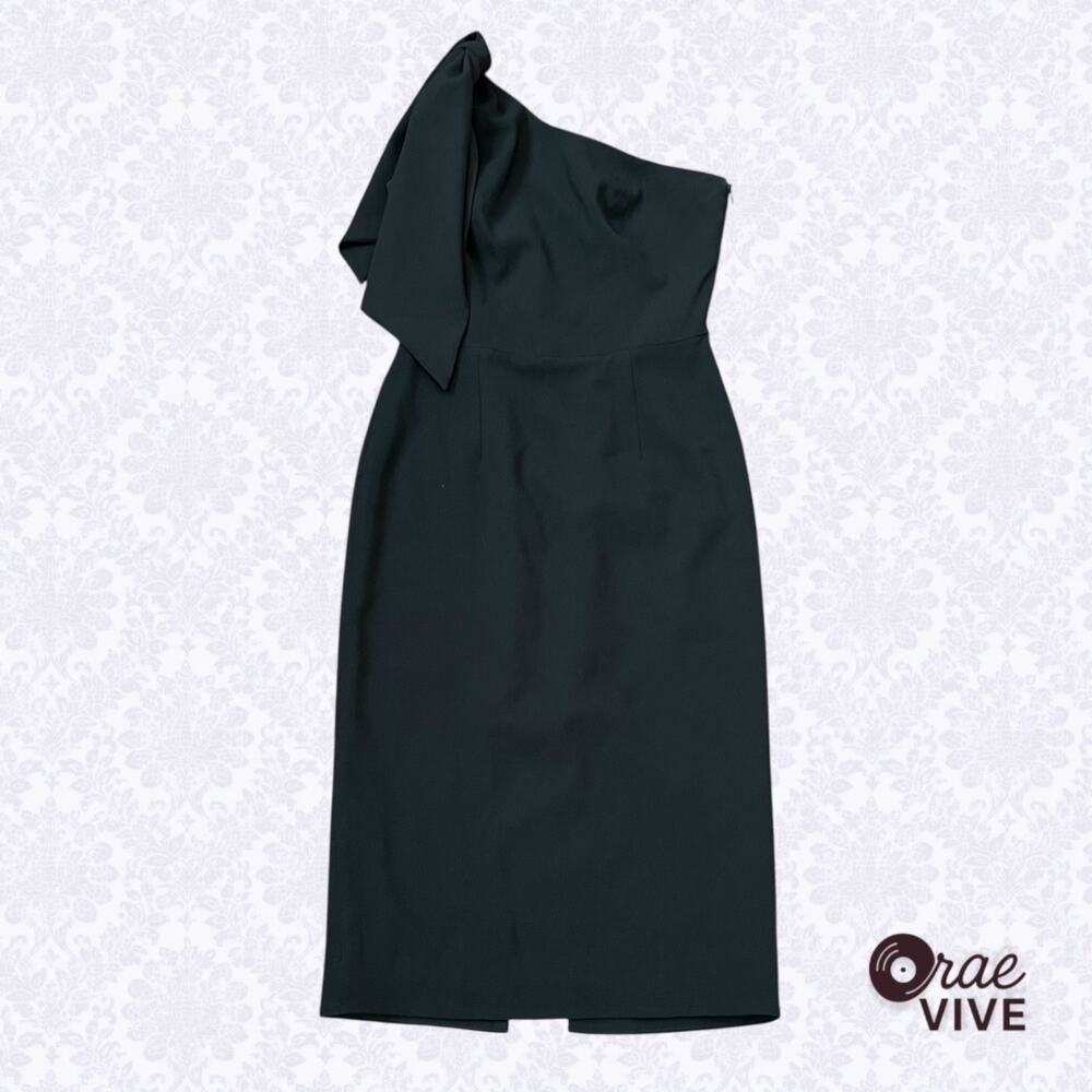 Dress the Population “Tiffany” Black One-Shoulder Midi | M